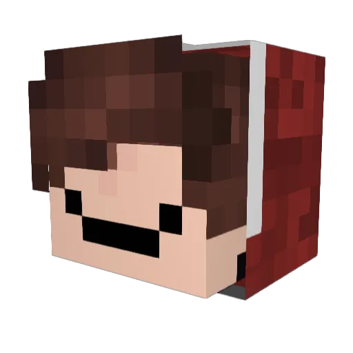 Rafinha_Zyk Minecraft avatar head, 3D render