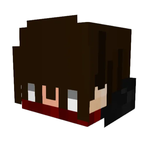 Raflyy Minecraft avatar head, 3D render