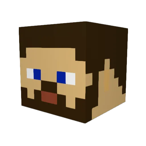 Rafnix_ Minecraft avatar head, 3D render