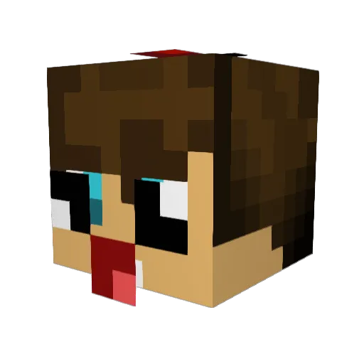 RafoLee Minecraft avatar head, 3D render