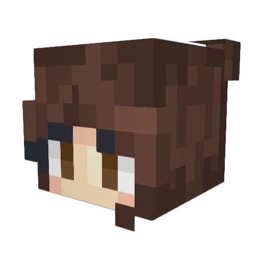 Rafonana Minecraft avatar head, 3D render