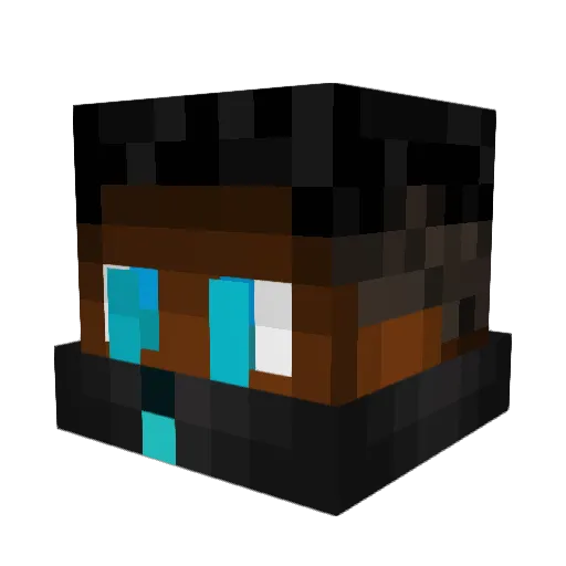 Rafracer Minecraft avatar head, 3D render