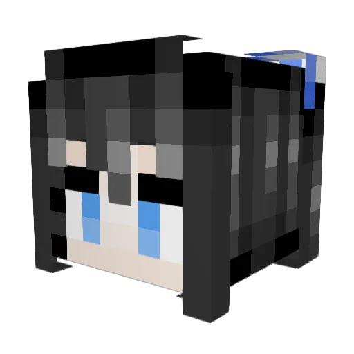 RaftyKitten Minecraft avatar head, 3D render