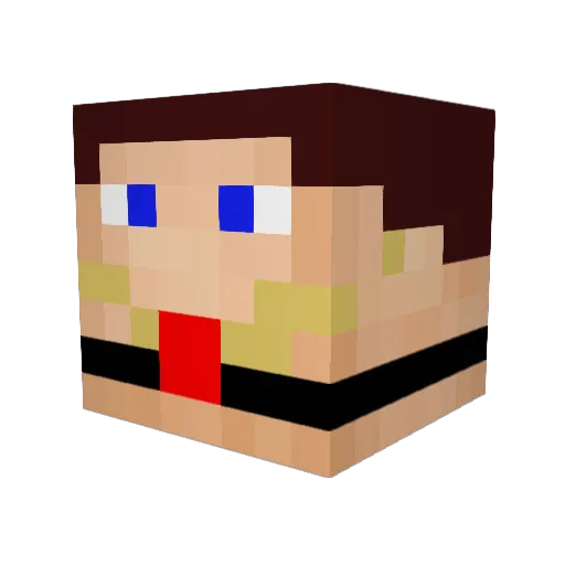 Ragadoo Minecraft avatar head, 3D render