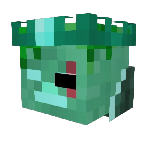 Ragdawl Minecraft avatar head, 3D render