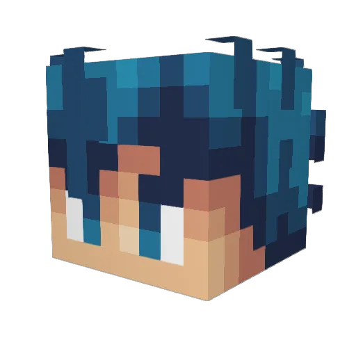 RageBann Minecraft avatar head, 3D render