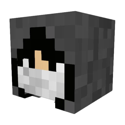 RageBarrel Minecraft avatar head, 3D render