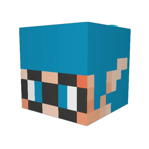 RageBoiBruh Minecraft avatar head, 3D render