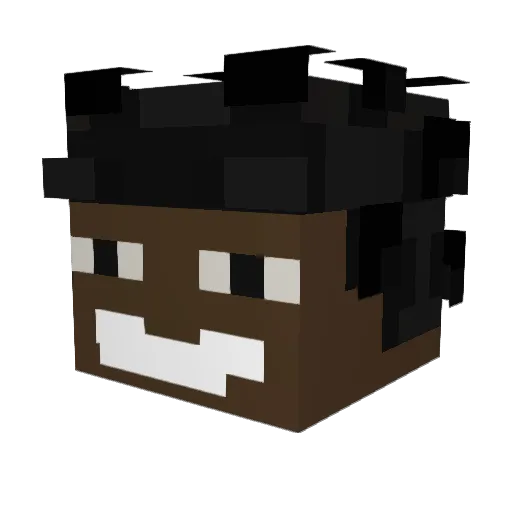 RageBot Minecraft avatar head, 3D render