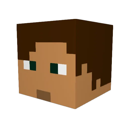 RageNator1 Minecraft avatar head, 3D render