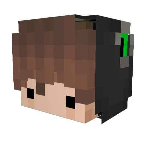 RageRisk Minecraft avatar head, 3D render