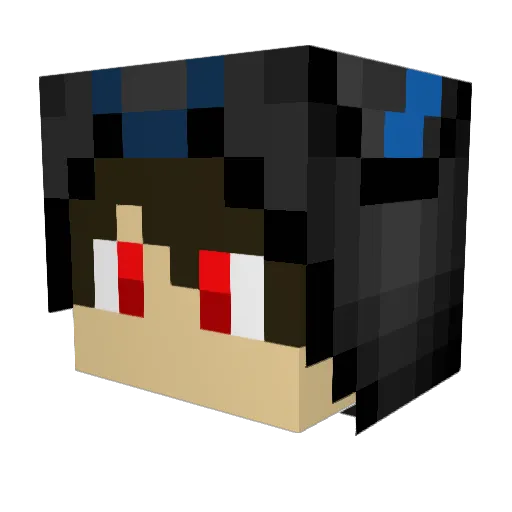 RageShark48 Minecraft avatar head, 3D render