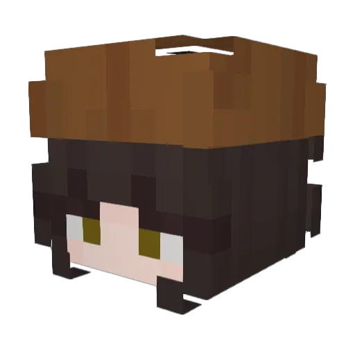 Ragebaitable Minecraft avatar head, 3D render