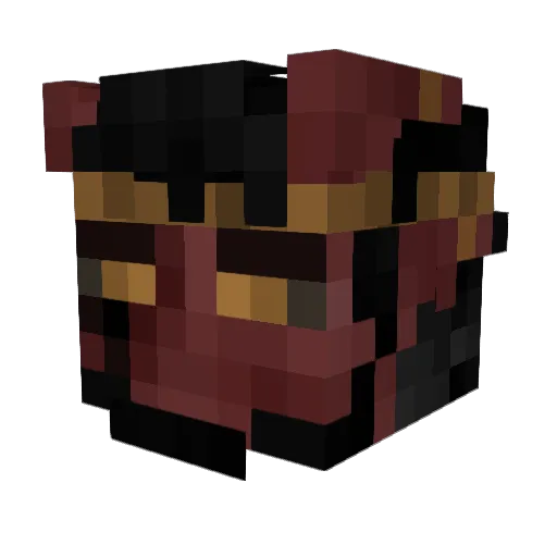 Rageshort Minecraft avatar head, 3D render