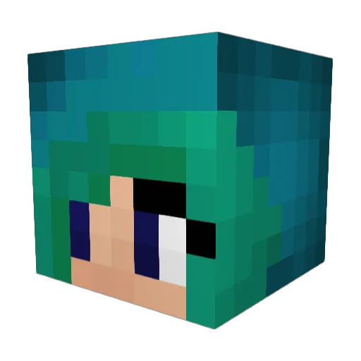 RagetimeGal Minecraft avatar head, 3D render