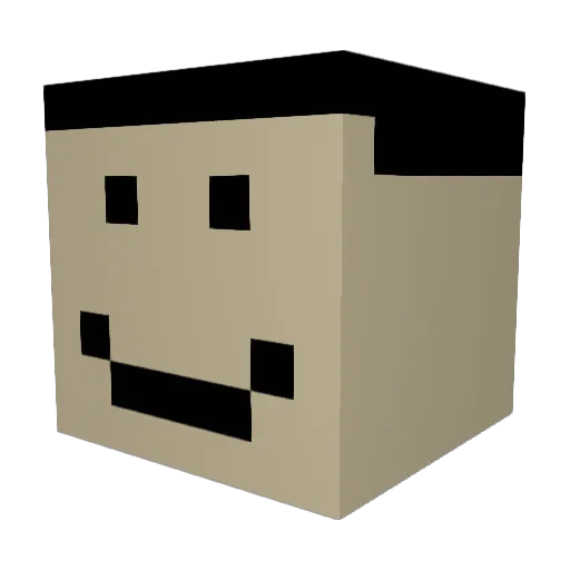 Ragetimezz Minecraft avatar head, 3D render