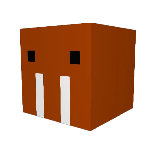 Rageweasel Minecraft avatar head, 3D render