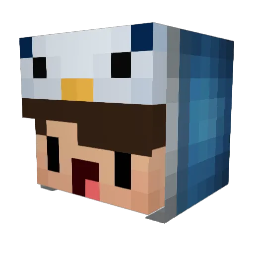 Ragghib Minecraft avatar head, 3D render