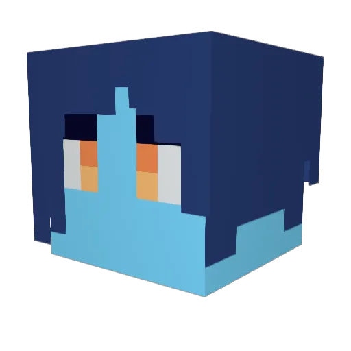 RagingFish Minecraft avatar head, 3D render