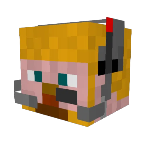 RagingJustice Minecraft avatar head, 3D render