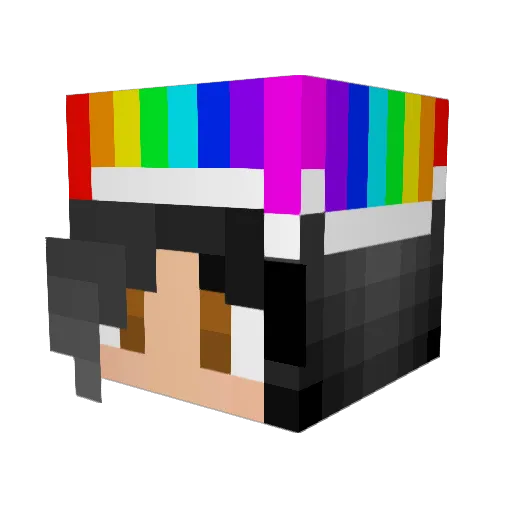 RagingLesbean Minecraft avatar head, 3D render