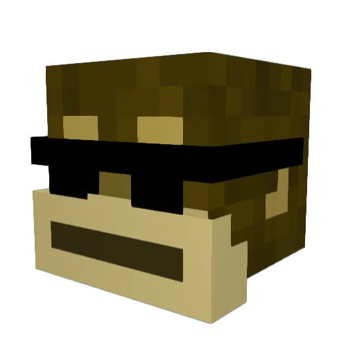 RagingMonkie Minecraft avatar head, 3D render