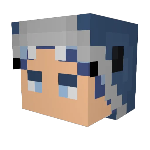 RagnaKrimson Minecraft avatar head, 3D render