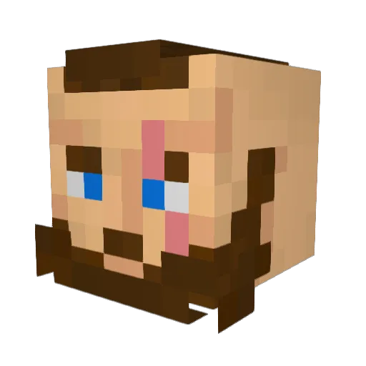 Ragnerr Minecraft avatar head, 3D render