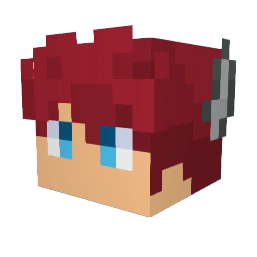Ragnobash Minecraft avatar head, 3D render