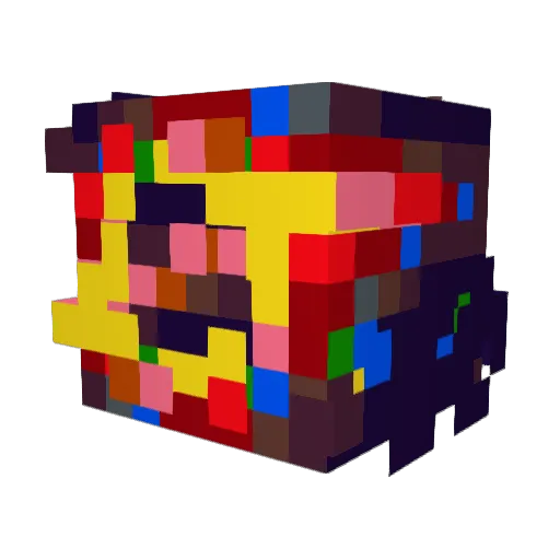 Ragnocello Minecraft avatar head, 3D render