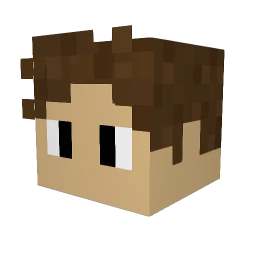 Rahdol Minecraft avatar head, 3D render
