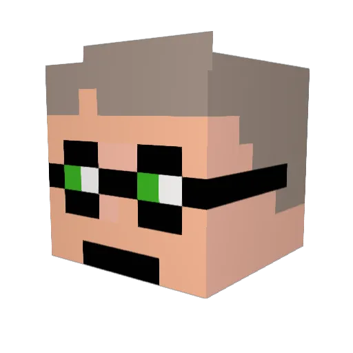 Rahuin Minecraft avatar head, 3D render