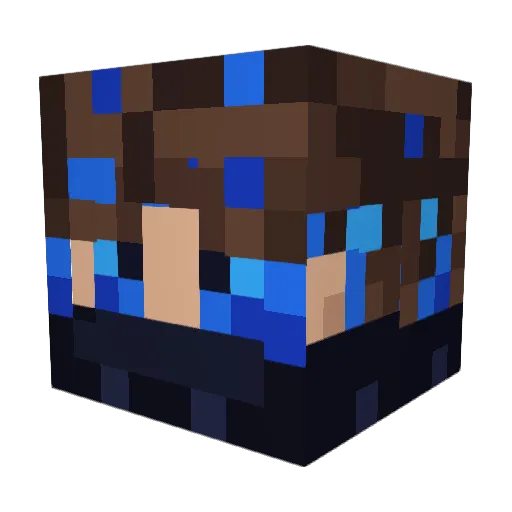 Rahxe Minecraft avatar head, 3D render