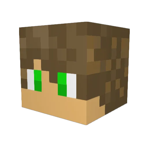 RaiMou Minecraft avatar head, 3D render