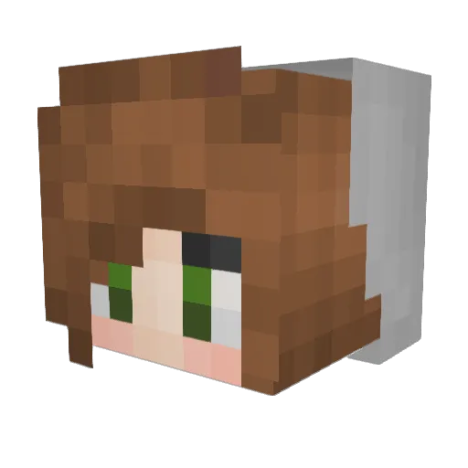 Raianah Minecraft avatar head, 3D render