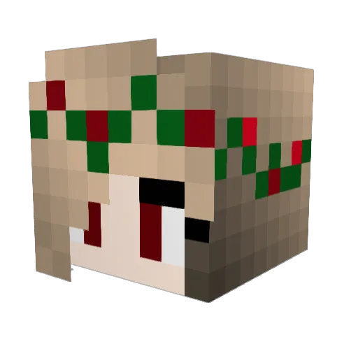 Raianai Minecraft avatar head, 3D render