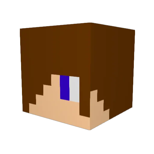 Raiback Minecraft avatar head, 3D render