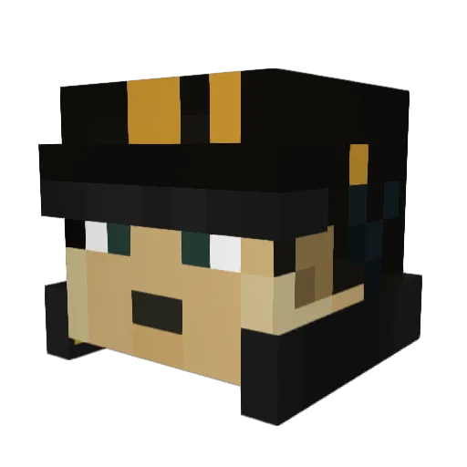 Raickoo Minecraft avatar head, 3D render