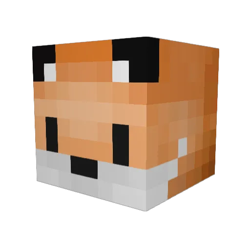 RaidTheFox Minecraft avatar head, 3D render