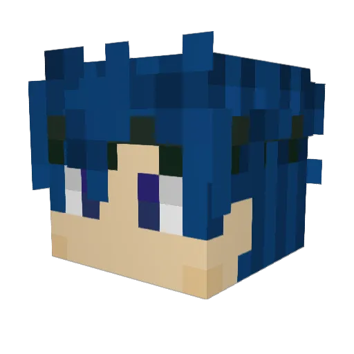 Raiden9926 Minecraft avatar head, 3D render