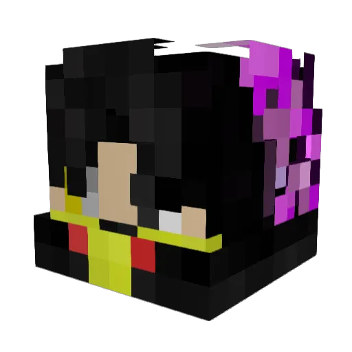 RaidenObsidian Minecraft avatar head, 3D render