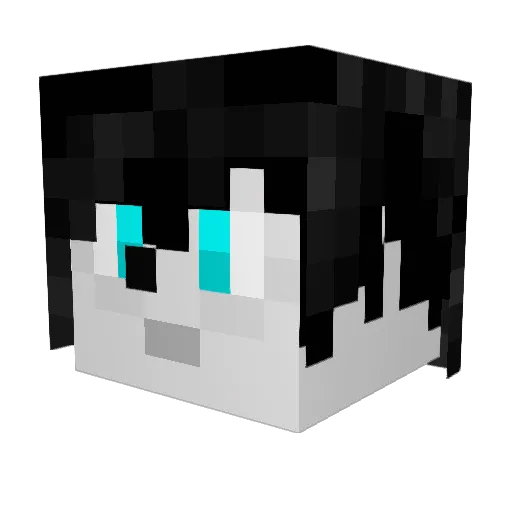 Raiechu Minecraft avatar head, 3D render