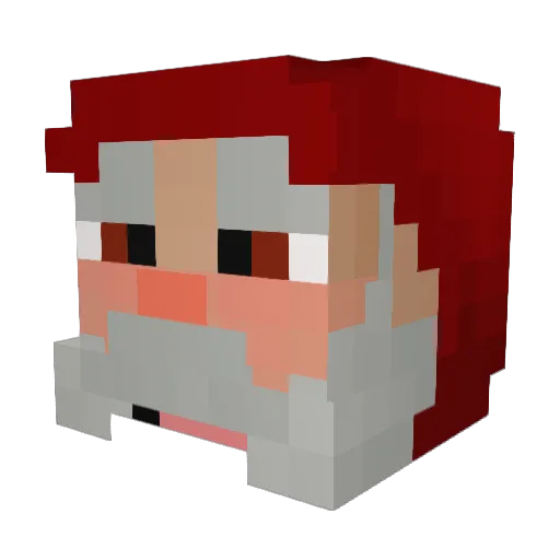 Raifukku Minecraft avatar head, 3D render
