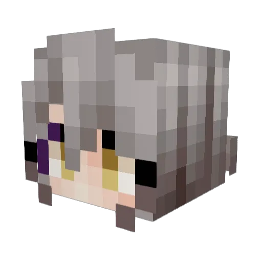 Raihere Minecraft avatar head, 3D render