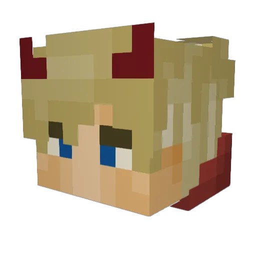 RaiinyDay Minecraft avatar head, 3D render