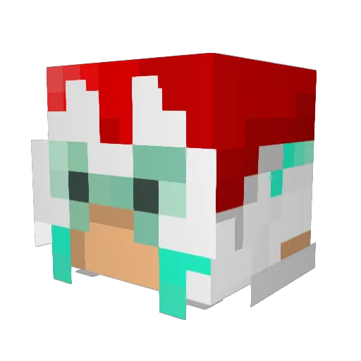Raikri Minecraft avatar head, 3D render