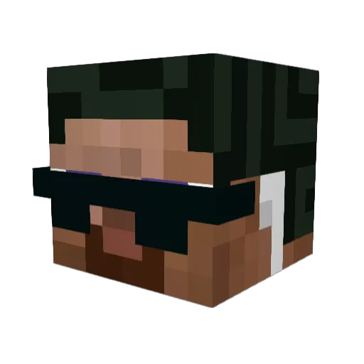 Raiktt Minecraft avatar head, 3D render