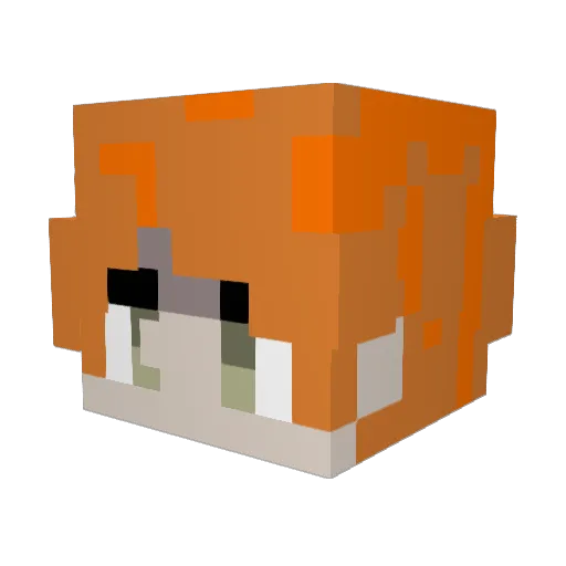 Raikuu_ Minecraft avatar head, 3D render