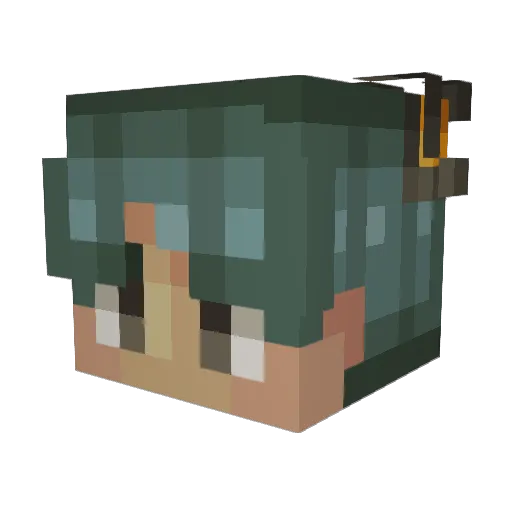 RainMist Minecraft avatar head, 3D render
