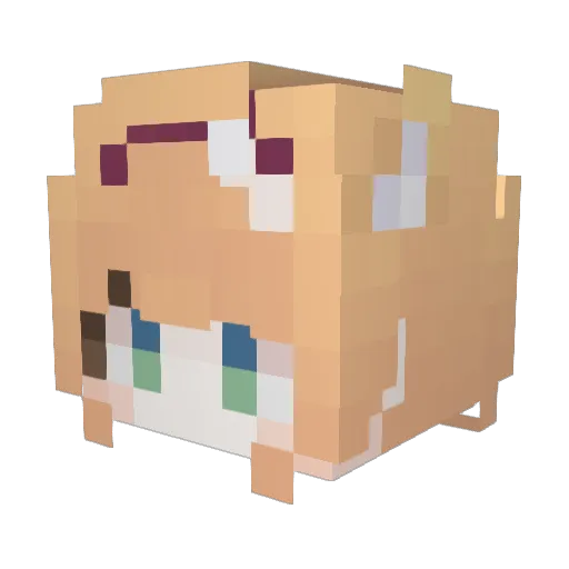 Rain_Shigure Minecraft avatar head, 3D render